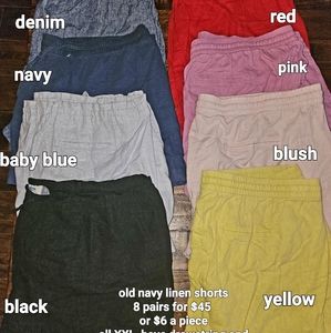 8 pairs of old navy linen shorts